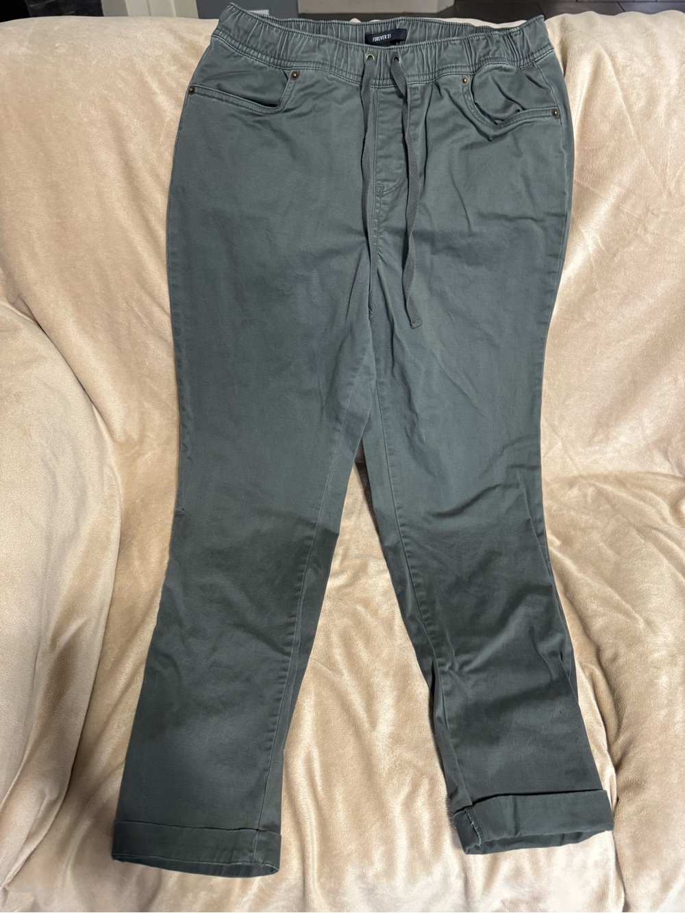 Forever 21 Olive Drawstring Chinos
